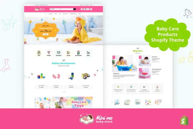 mini me baby kids care products shopify theme 1