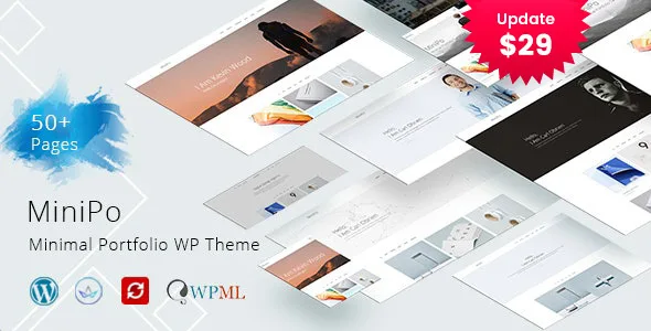 minipo multipurpose minimal portfolio wordpress theme 1