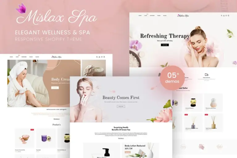 mislax spa elegant spa wellness shopify theme 1