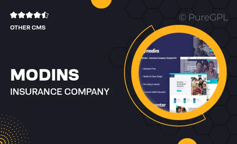 modins insurance company elementor template kit