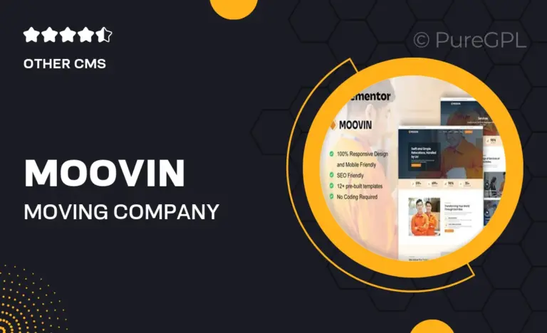 moovin moving company elementor pro template kit