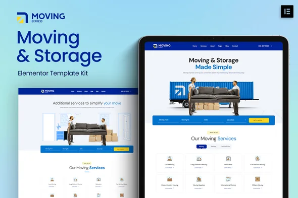 movingexpress moving storage company elementor template kit 1