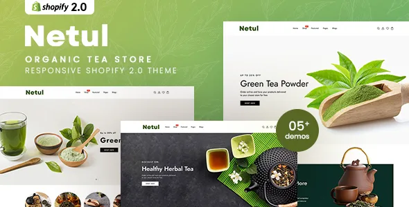 netul organic tea store shopify 20 theme