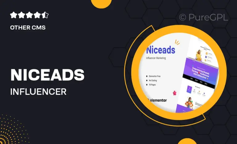 niceads influencer marketing elementor template kit