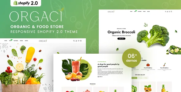 orgaci organic food store shopify 20 theme