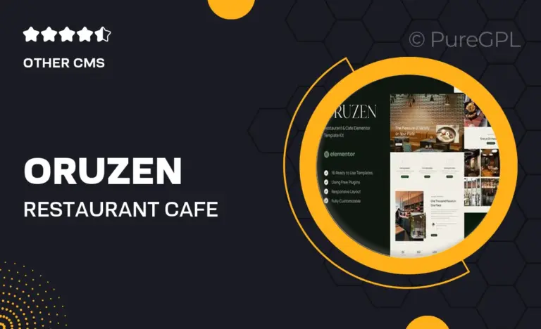 oruzen restaurant cafe elementor template kit