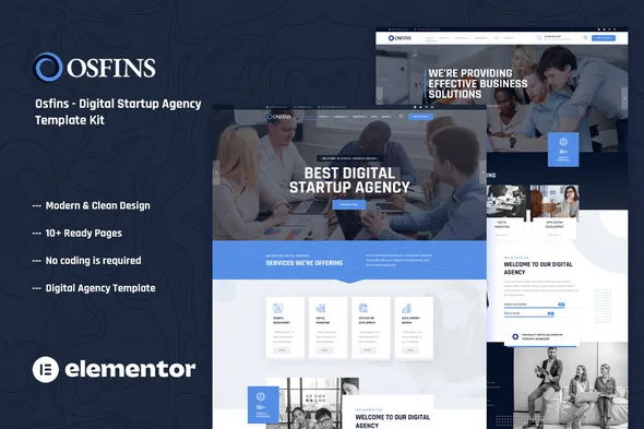 osfins digital startup agency elementor template kit 1