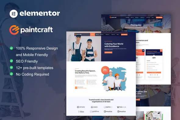 paintcraft painting wallpapering service elementor template kit 1