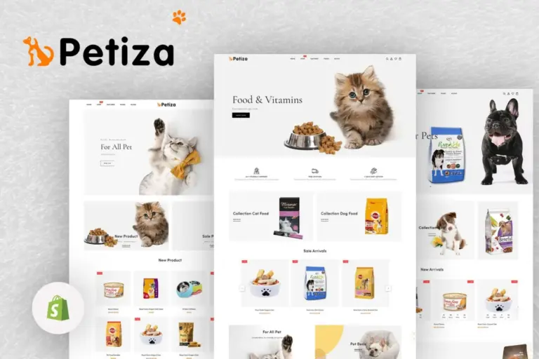 petiza pets food shop responsive shopify theme 1