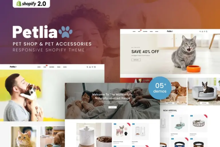 petlia pet shop pet accessories shopify theme 1
