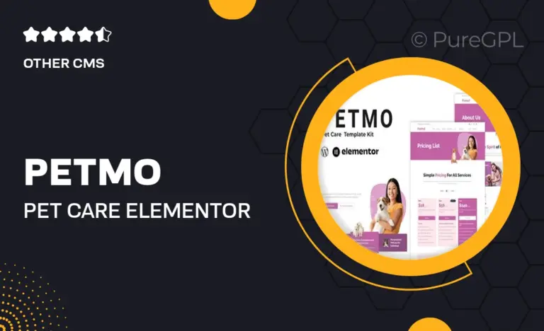 petmo pet care elementor template kit