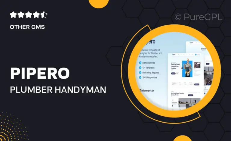 pipero plumber handyman services elementor template kit
