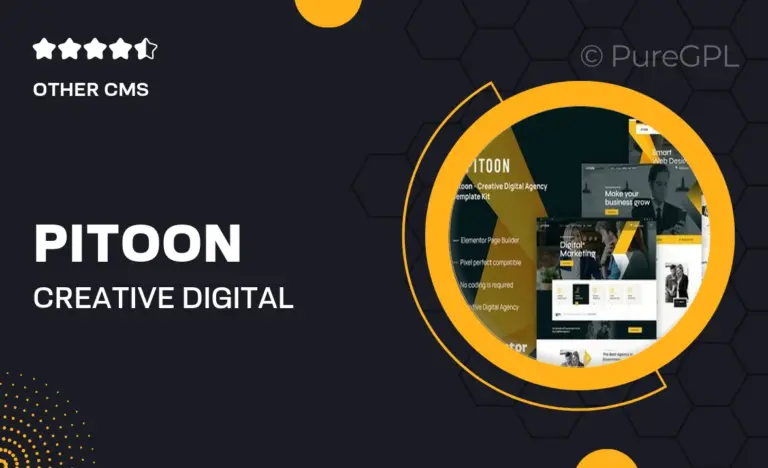 pitoon creative digital agency elementor template kit