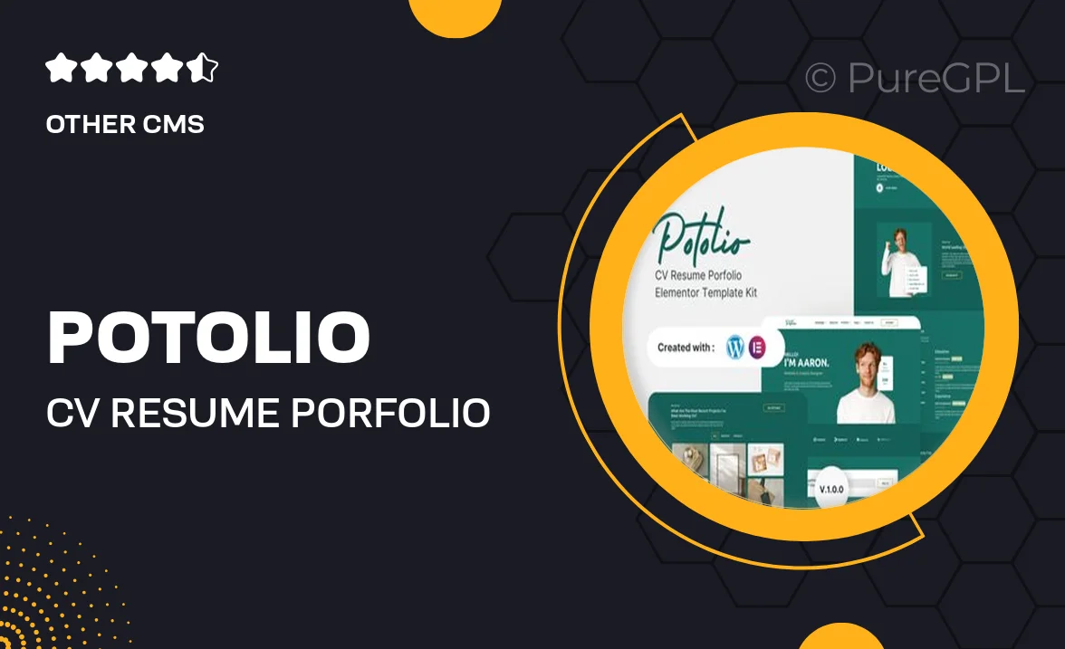 Potolio – CV Resume Porfolio Elementor Template Kit