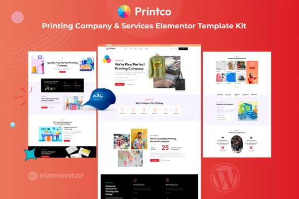 printco printing company services elementor template kit 1