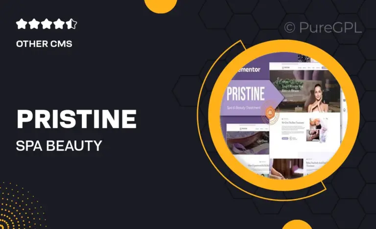 pristine spa beauty treatment elementor template kit