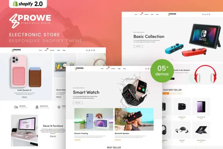 prowe electronic store responsive shopify theme 1