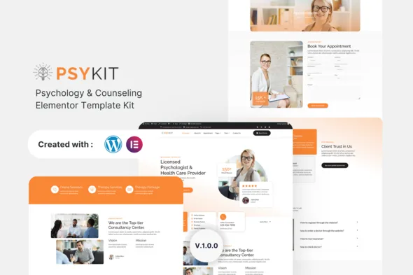 psykit psychology counseling elementor template kit 1