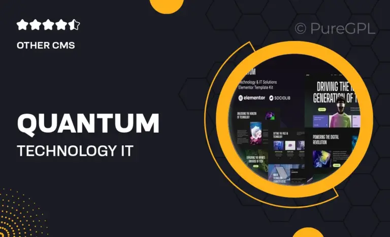 quantum technology it solutions elementor template kit