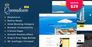 QueensTown – Resort & Hotel WordPress Theme