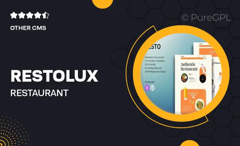 restolux restaurant elementor template kit