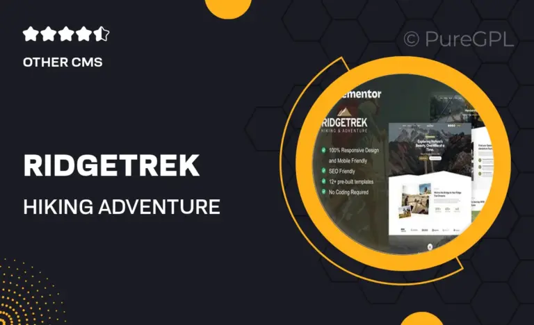ridgetrek hiking adventure elementor template kit