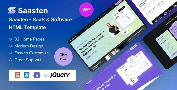 saasten saas software landing wordpress theme 1
