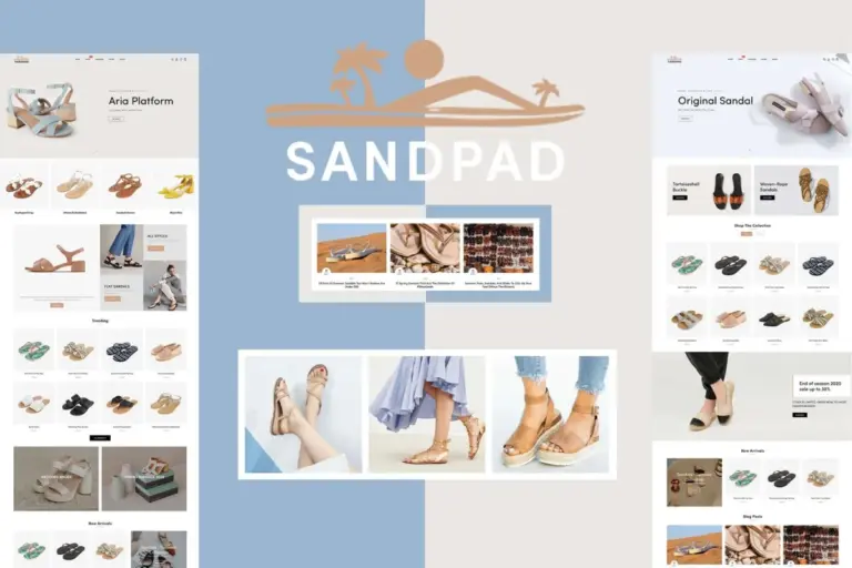 sandpad sandals and footwear shoes shopify theme 1