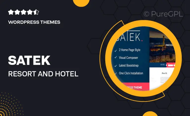 satek resort and hotel wordpress theme