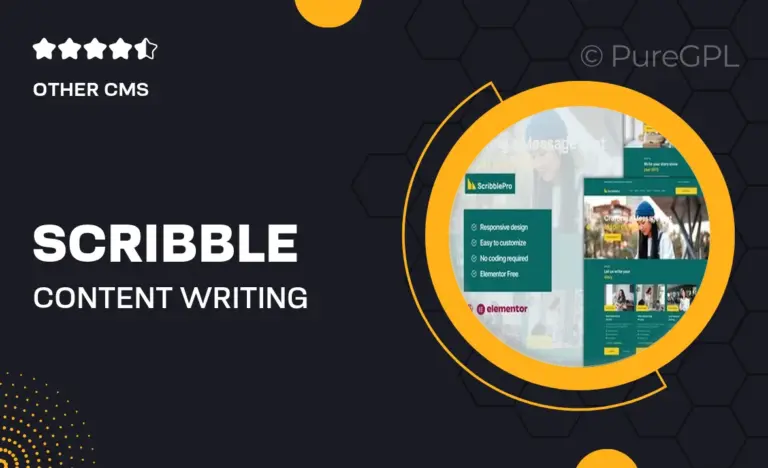 scribble content writing service elementor template kit