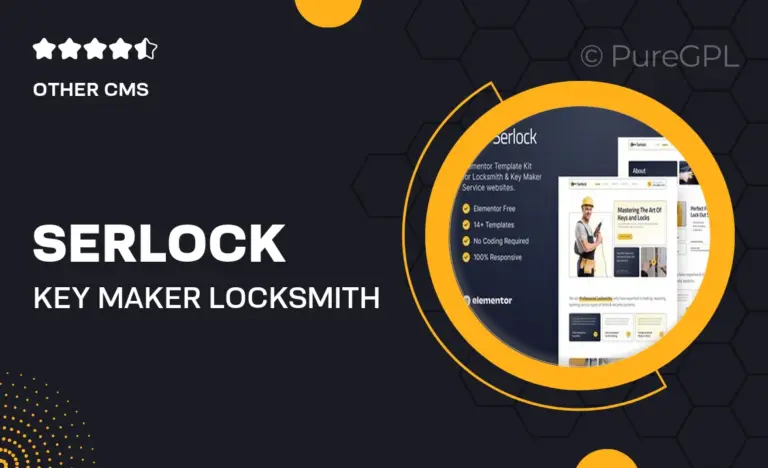 serlock key maker locksmith service elementor template kit