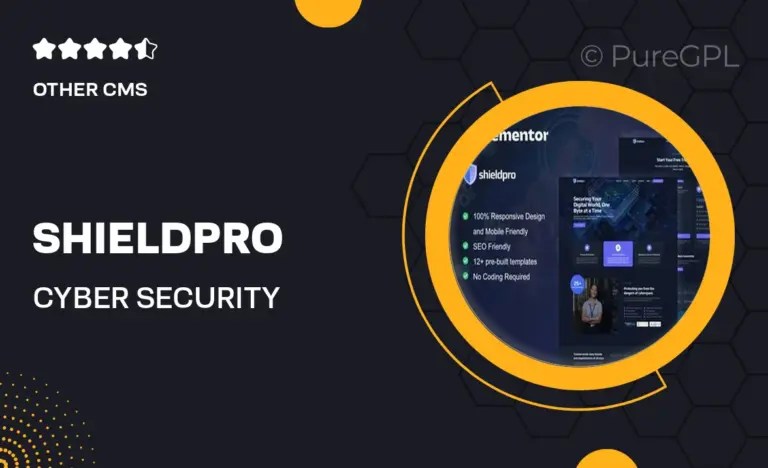 shieldpro cyber security services elementor pro template kit
