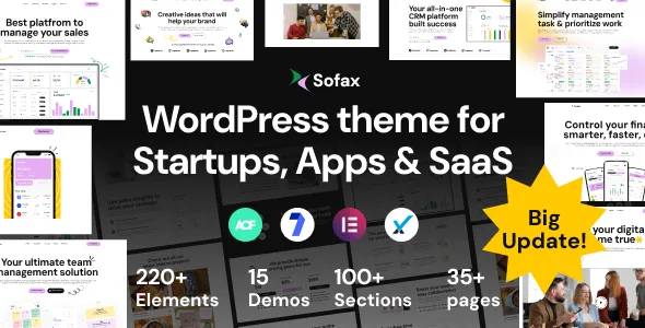 sofax software startup wordpress theme 1