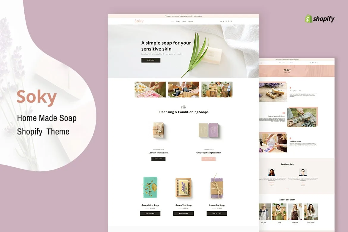 Soky – Handmade Soap, Organic Shopify Theme