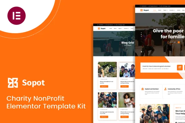 sopot charity elementor pro template kit 1