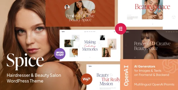 spice beauty hair salon wordpress theme 1