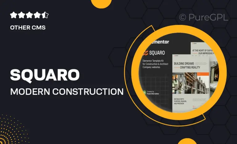 squaro modern construction architect elementor template kit