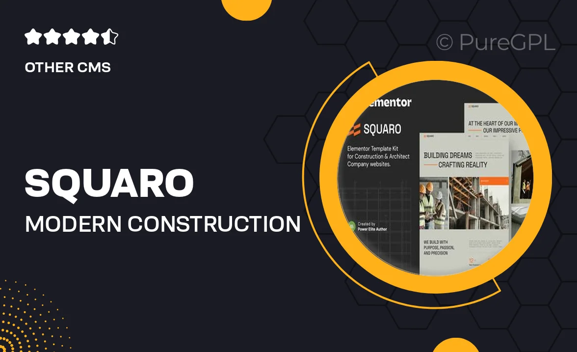 Squaro – Modern Construction & Architect Elementor Template Kit