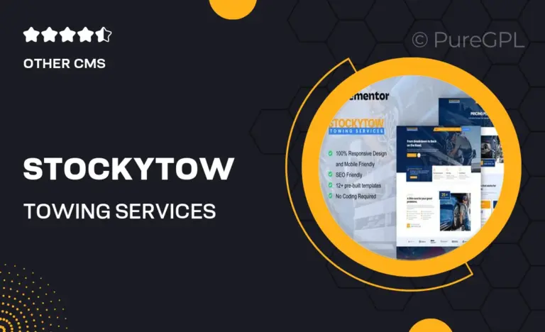 stockytow towing services elementor pro template kit