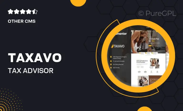 taxavo tax advisor financial consulting elementor template kit