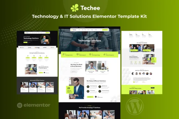 techee technology it solutions elementor template kit 1