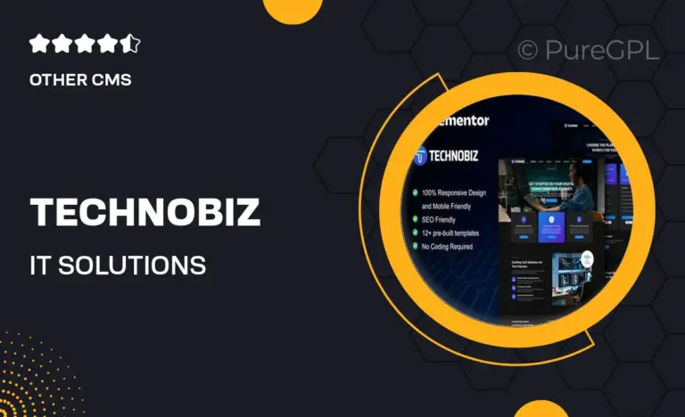 technobiz it solutions services elementor pro template kit