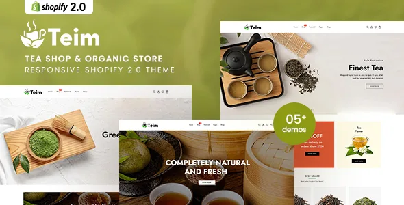 teim tea shop organic store shopify 20 theme