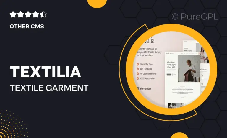 textilia textile garment industry elementor template kit