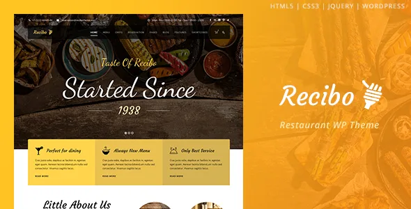themeforest recibo restaurant wordpress 1