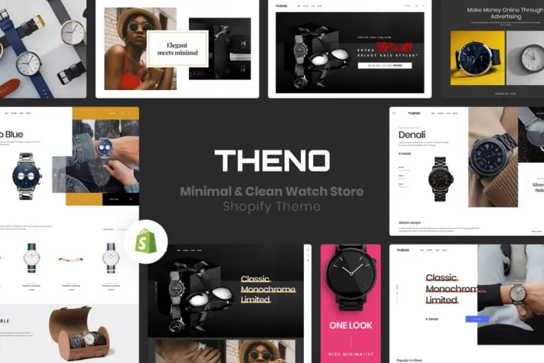theno minimal clean watch store shopify theme 1
