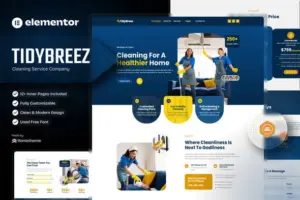 Tidybreez – Cleaning Service Company Elementor Template Kit