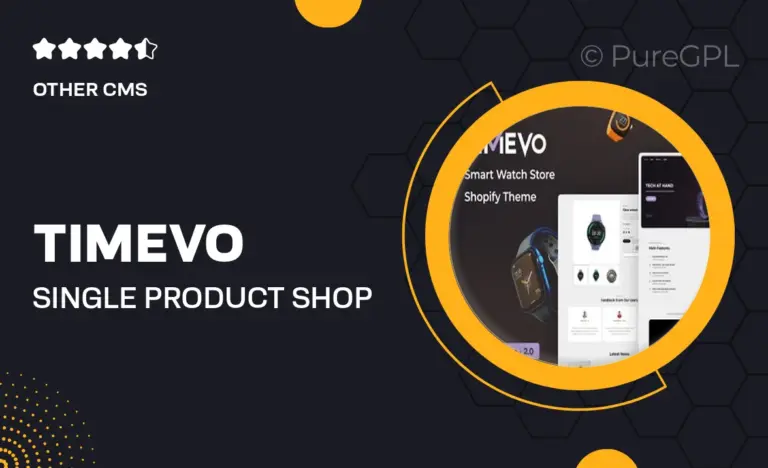 timevo single product shop landing page shopify theme