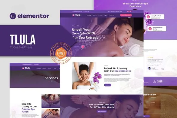 tlula spa wellness elementor pro template kit 1
