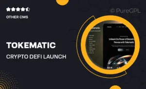 Tokematic – Crypto Defi Launch Elementor Template Kit